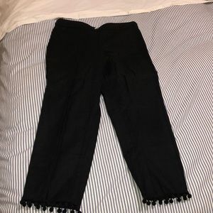 J Crew Black pants with puff ball bottoms